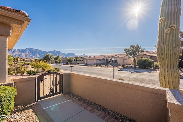 exterior space with a mountain view