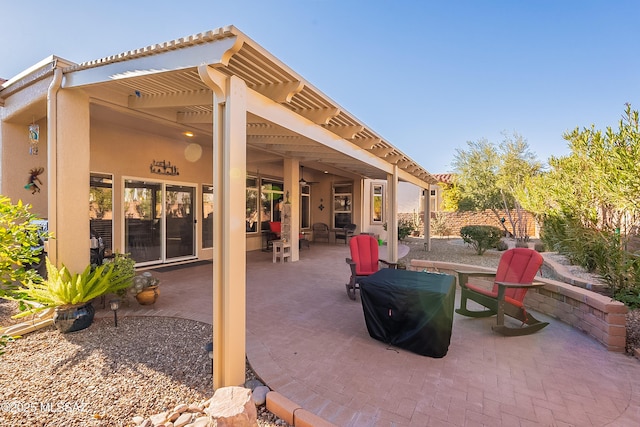 view of patio / terrace with a pergola