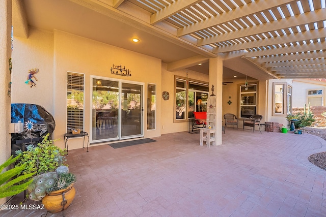 view of patio / terrace with a pergola