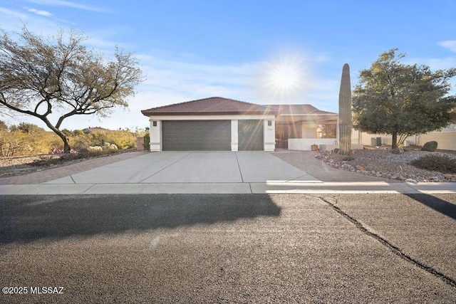 view of front facade with a garage