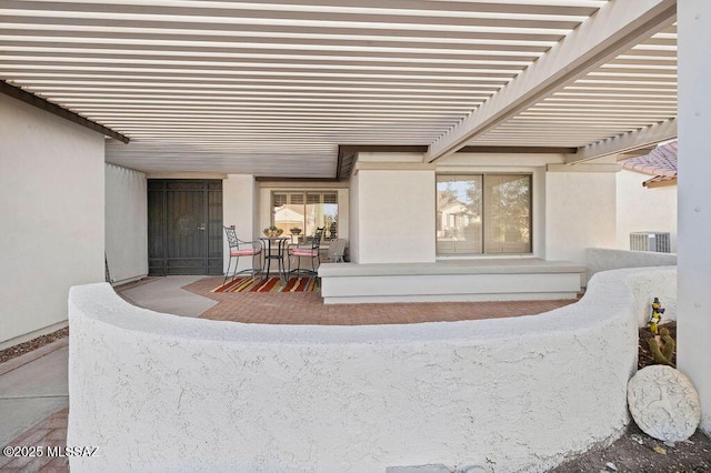 view of patio with a pergola