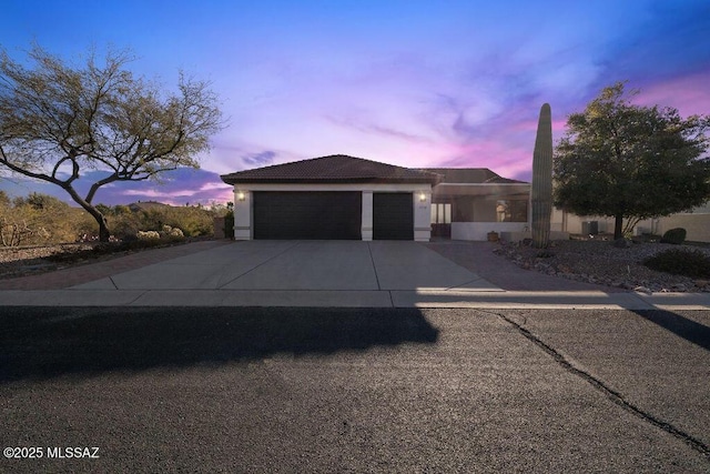 view of front of house with a garage