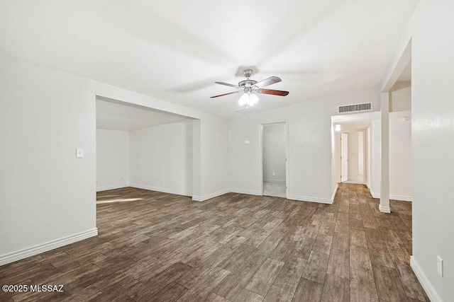 unfurnished room featuring hardwood / wood-style flooring and ceiling fan