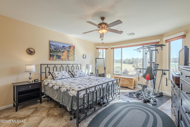 bedroom with ceiling fan