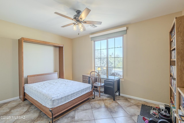 bedroom with ceiling fan