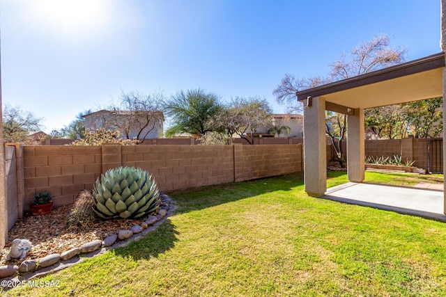 view of yard with a patio area