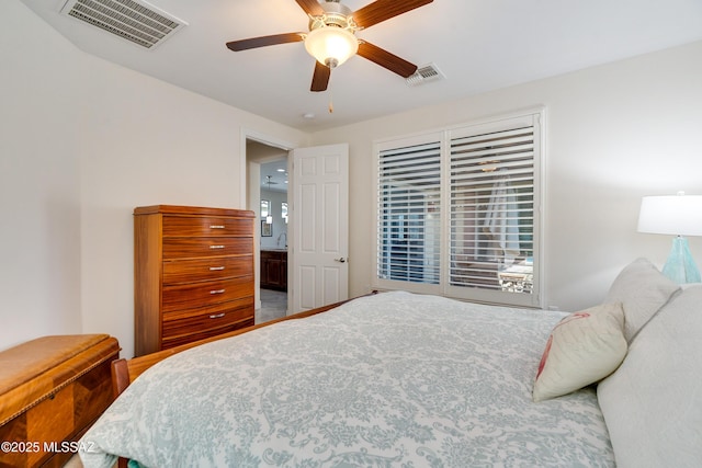 bedroom with ceiling fan