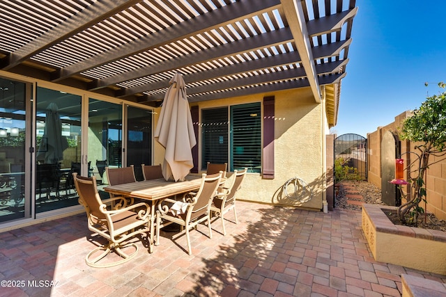 view of patio / terrace with a pergola