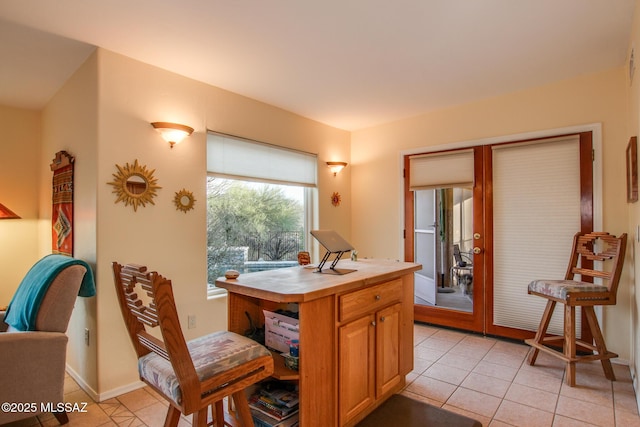 view of tiled dining room