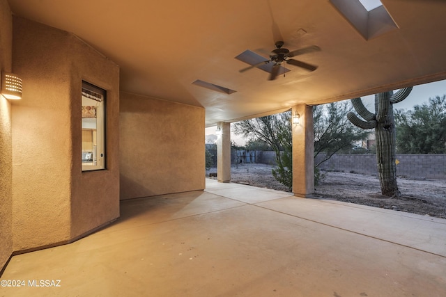 view of patio with ceiling fan