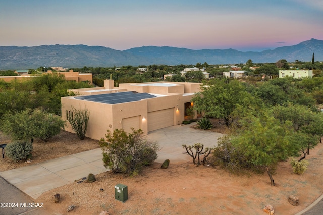 exterior space featuring a mountain view