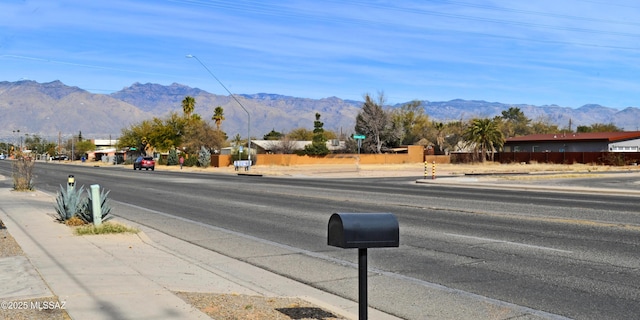 view of street featuring a mountain view