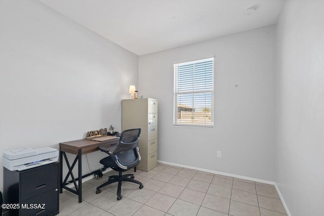 office featuring light tile patterned flooring