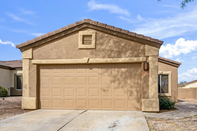 view of garage