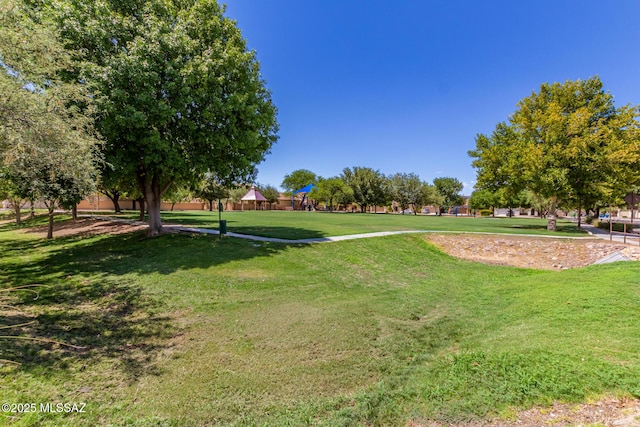 view of home's community with a lawn