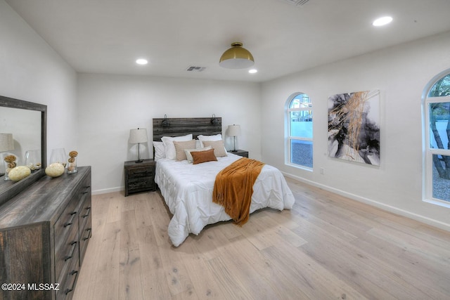 bedroom featuring light hardwood / wood-style flooring