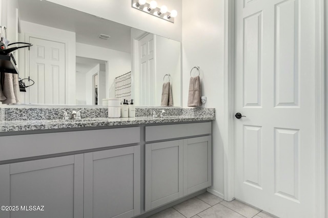 bathroom featuring vanity and tile patterned flooring