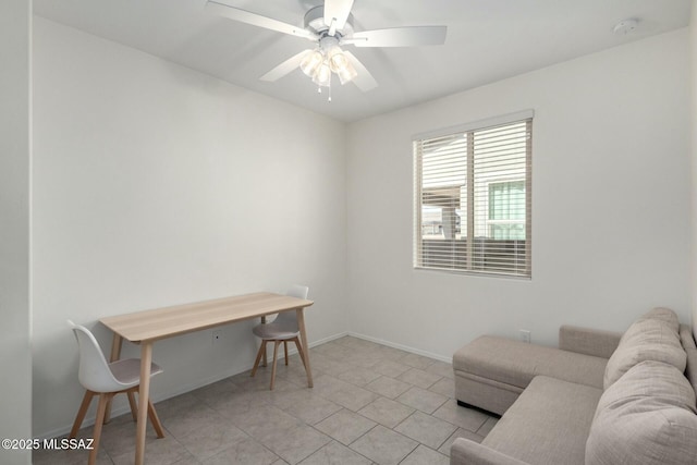 office featuring ceiling fan