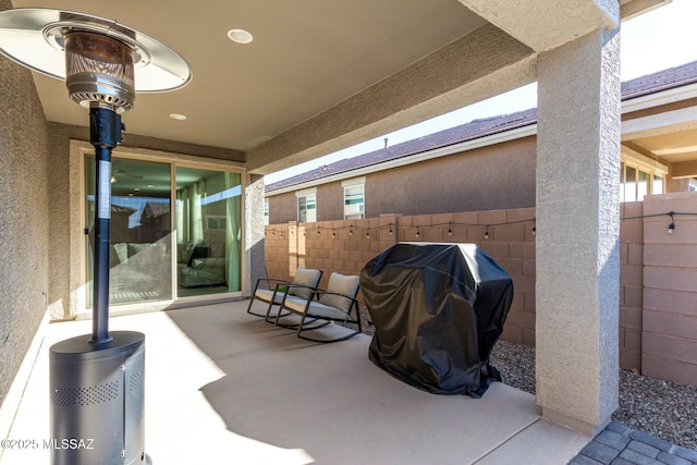 view of patio / terrace featuring a grill