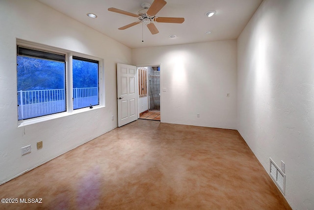 972 N Rancho Del Jefe Loop, Tucson, AZ 85748 - unfurnished room with ceiling fan, recessed lighting, and concrete flooring