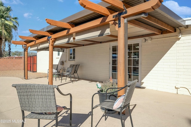 view of patio / terrace with a pergola