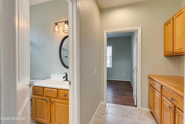 bathroom featuring vanity and tile patterned floors