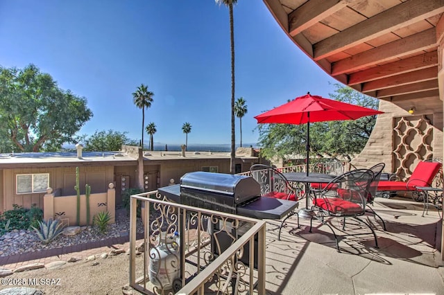 view of patio with area for grilling