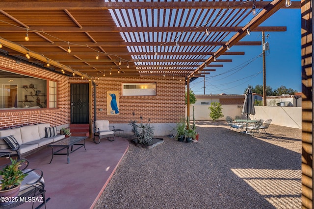 view of patio / terrace with a pergola