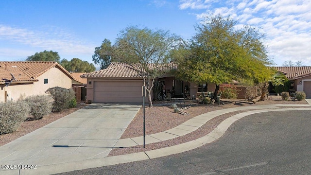 view of front facade with a garage