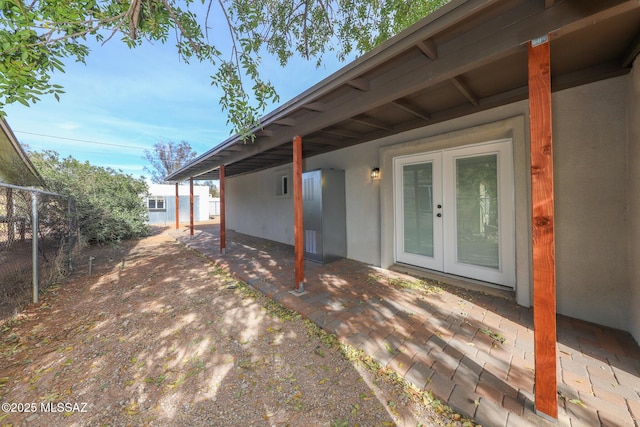 exterior space with a patio and french doors