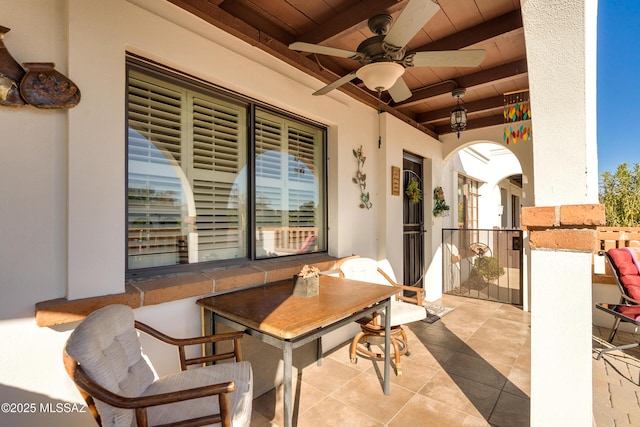 view of patio with ceiling fan