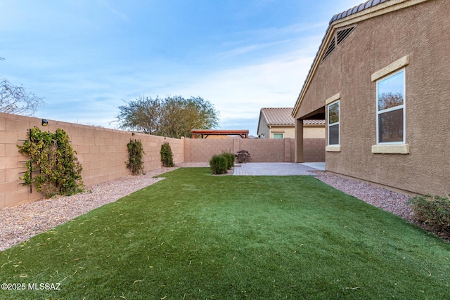 view of yard featuring a patio area