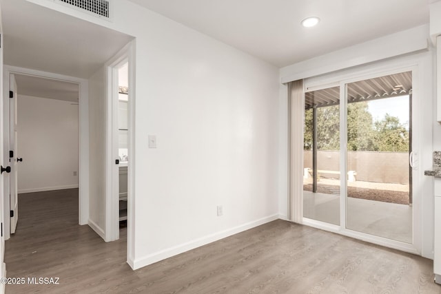 empty room featuring light wood-type flooring