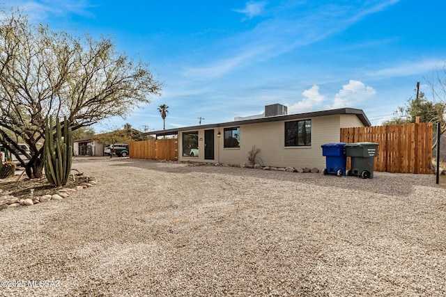 view of front of property with central AC