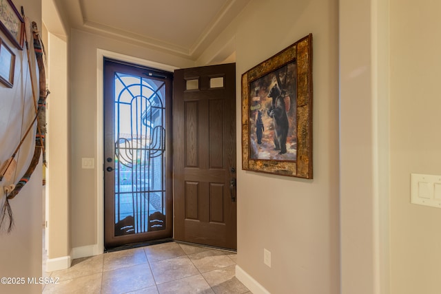 view of tiled foyer