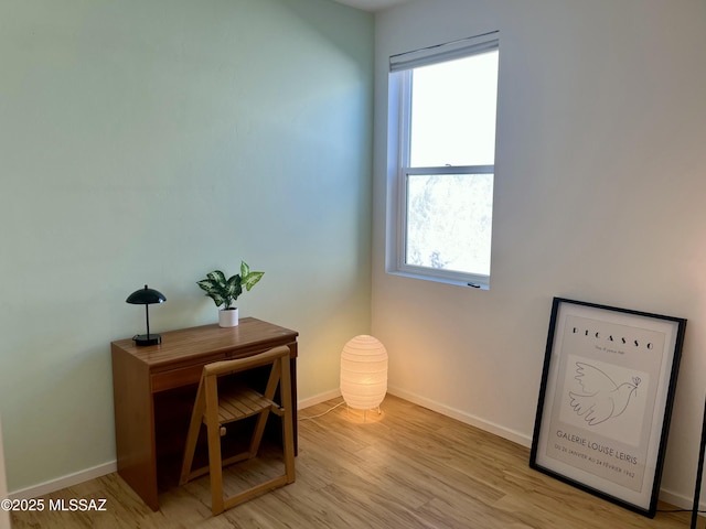 office featuring light hardwood / wood-style floors