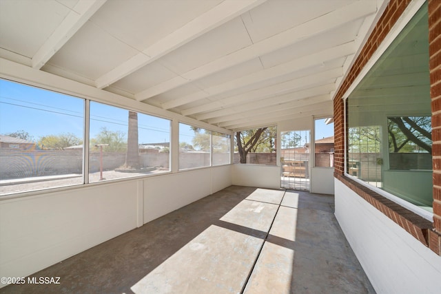 view of unfurnished sunroom