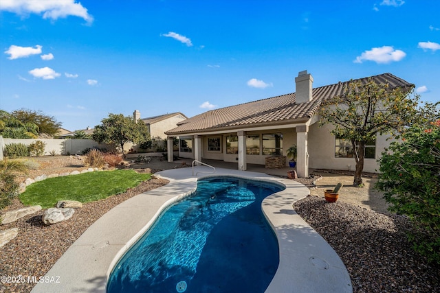 view of pool featuring a patio