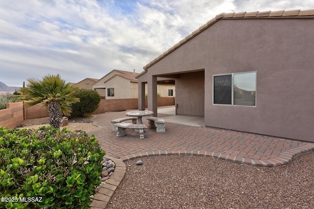 exterior space with a patio area