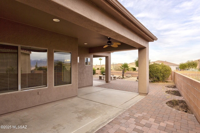 view of patio / terrace with ceiling fan