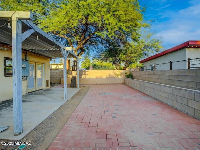 view of patio with french doors