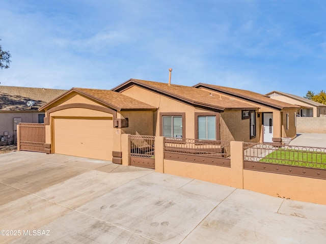 single story home featuring a garage