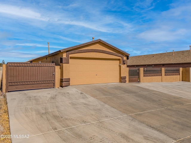 single story home with a garage