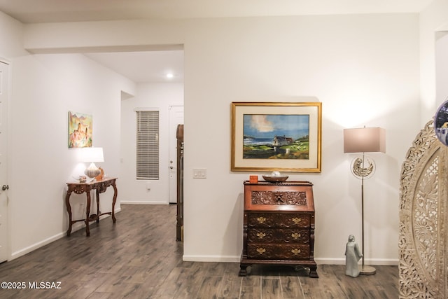 interior space featuring dark hardwood / wood-style flooring