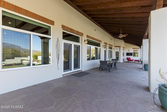 view of patio / terrace with ceiling fan