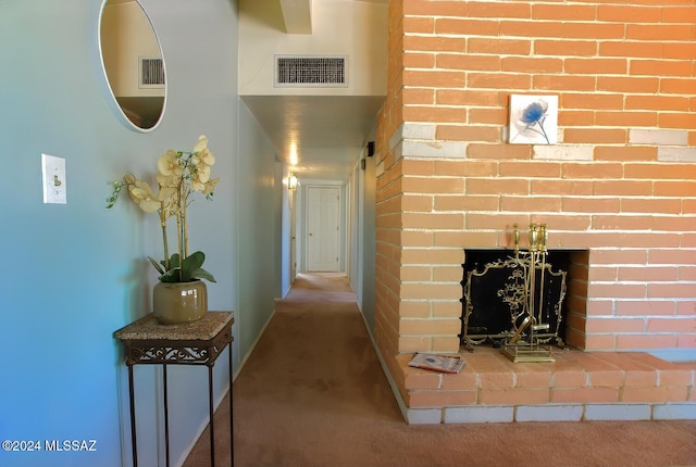 corridor featuring carpet floors