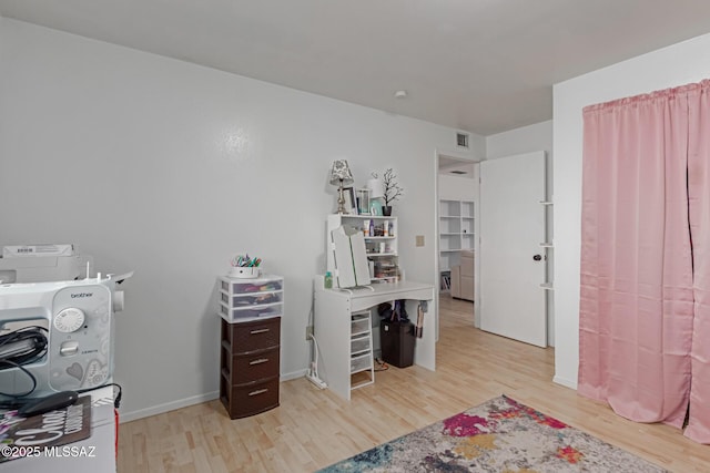 office featuring light hardwood / wood-style floors