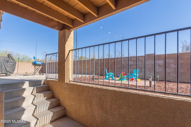 balcony featuring grilling area