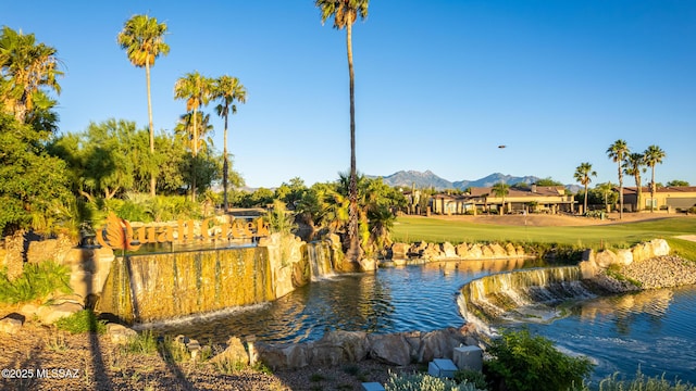 view of water feature featuring a mountain view