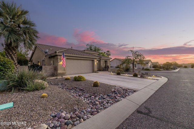 view of front of home featuring a garage